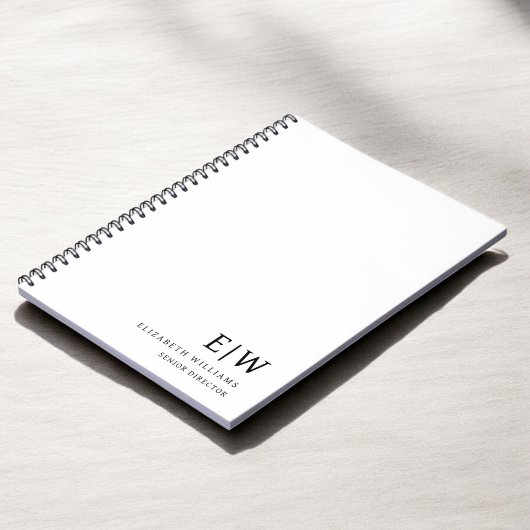 Professioneel Witte Monogram Zakelijke Initiaal Notitieboek