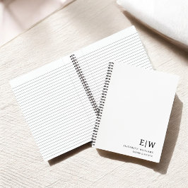 Professioneel Witte Zakelijke Monogram Beginletter Notitieboek