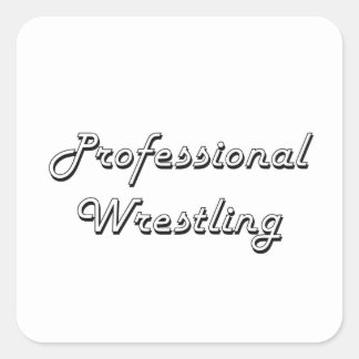 Professioneel worstelen Klassiek Retro Design Vierkante Sticker