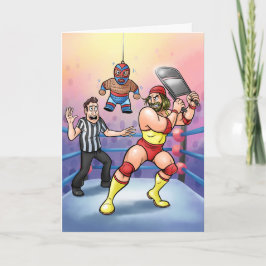 Professioneel worstelen Luchador Piñata Verjaardag Kaart
