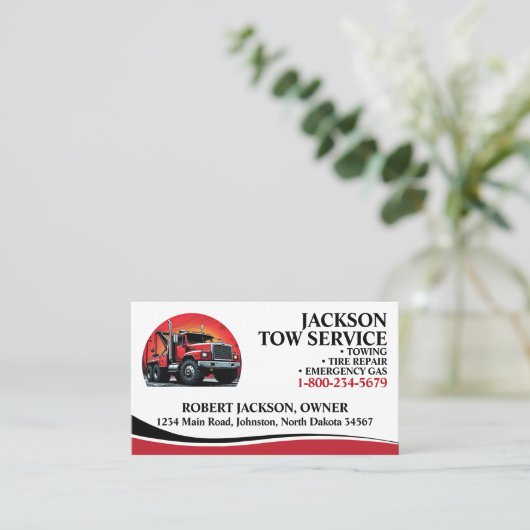Professioneel Wrecker Tow Service Visitekaartje (Staand voorkant)
