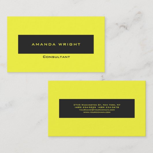 Professioneel, zacht pasta, geel, modern minimalis visitekaartje (Voorkant / Achterkant)