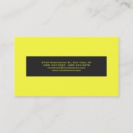 Professioneel, zacht pasta, geel, modern minimalis visitekaartje (Achterkant)