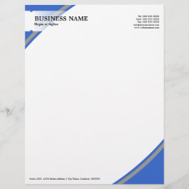 Professioneel Zakelijk Blauw Grijs Custom Briefhoofd