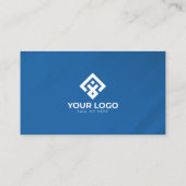Professioneel zakelijk blauw-wit QR-code met logo Visitekaartje (Achterkant)