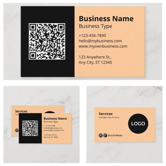 Professioneel Zakelijk Informatie Logo QR Code Visitekaartje