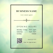 Professioneel Zakelijk Kantoor QRCode Openingstijd Raamsticker (Vel 3)