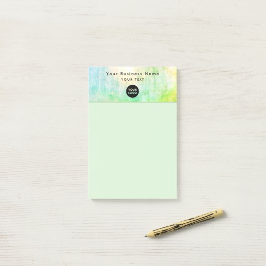 Professioneel Zakelijk Licht Groen Gekleurde Logo  Post-it® Notes (Op bureau)