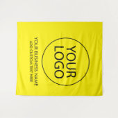 Professioneel zakelijk logo en tekst bedrijf geel wandkleed (Voorkant (horizontaal))
