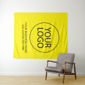 Professioneel zakelijk logo en tekst bedrijf geel wandkleed (In Situ (horizontaal))