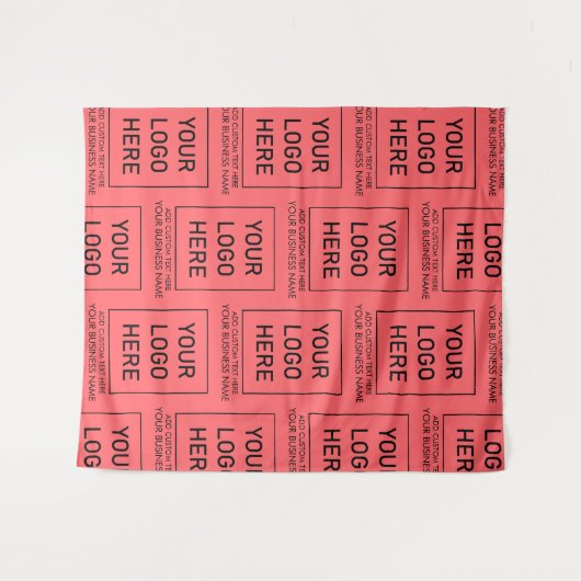 Professioneel Zakelijk Logo en Tekst Bedrijf Rood Wandkleed (Voorkant (horizontaal))