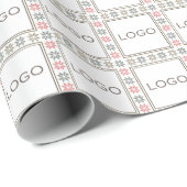 Professioneel zakelijk logo Kerst Poinsettia Cadeaupapier (Rol Hoek)