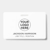 Professioneel Zakelijk Logo l Werknemer Id Wit Badge (Achterkant)