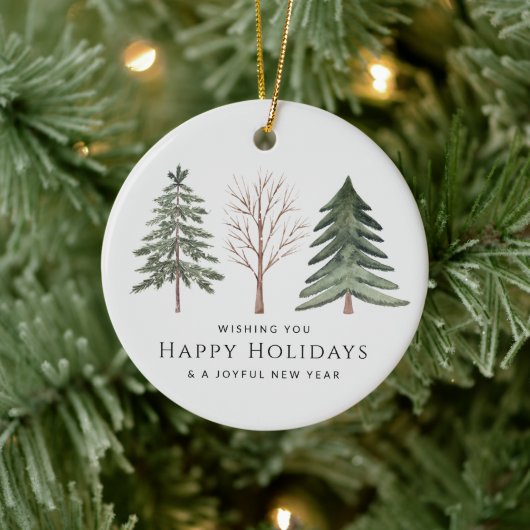 Professioneel Zakelijk Logo Minimalistisch Kerstmi Keramisch Ornament (Boom)