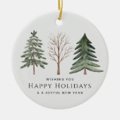 Professioneel Zakelijk Logo Minimalistisch Kerstmi Keramisch Ornament (Voorkant)