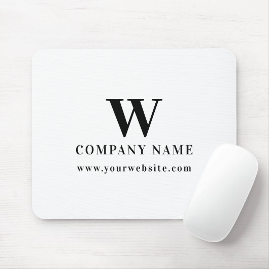 Professioneel Zakelijk Logo Monogram Naam Website Muismat (Met muis)