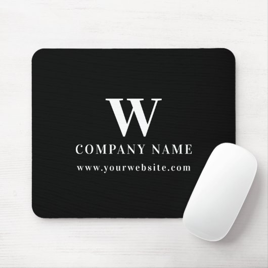 Professioneel Zakelijk Logo Monogram Naam Website Muismat (Met muis)