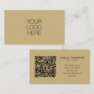 Professioneel Zakelijk Logo Tan Bruin QR Code Visitekaartje