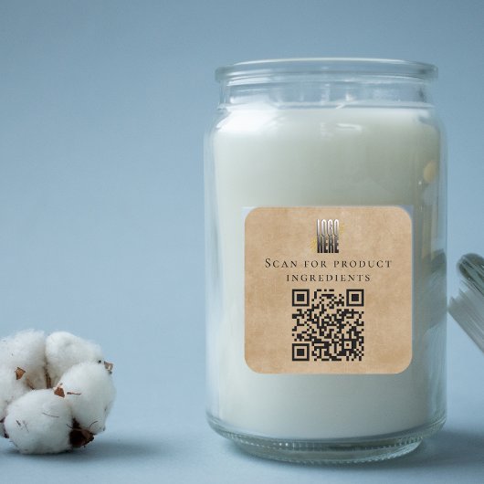 Professioneel Zakelijk QR Code Logo Ingrediëntenli Vierkante Sticker