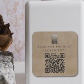 Professioneel Zakelijk QR Code Logo Ingrediëntenli Vierkante Sticker