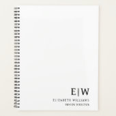 Professioneel Zakelijk Wit Monogram Initiaal Planner (Voorkant)