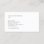 Professioneel Zilver Elegant Modern Visitekaartje (Achterkant)