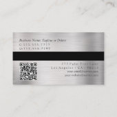 Professioneel zilver, minimaal, Logo, QR-code Visitekaartje (Achterkant)