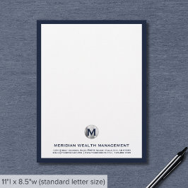 Professioneel Zilver Monogram Letterhoofd Briefhoofd