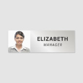Professioneel zilveren foto-ID Naamplaatje (Voorkant)