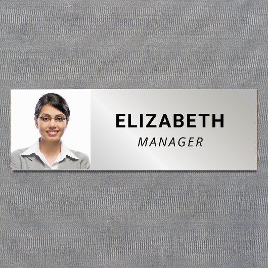 Professioneel zilveren foto-ID Naamplaatje