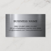 Professioneel, zilverkleurloos staal visitekaartje (Achterkant)