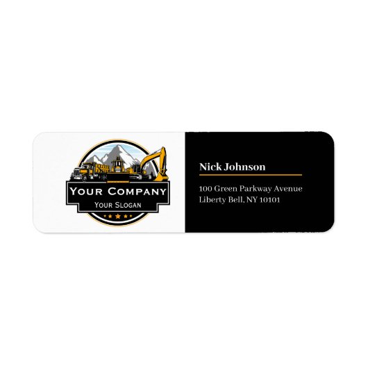 Professioneel Zwaar Materiaalbouwbedrijf Etiket (Voorkant)