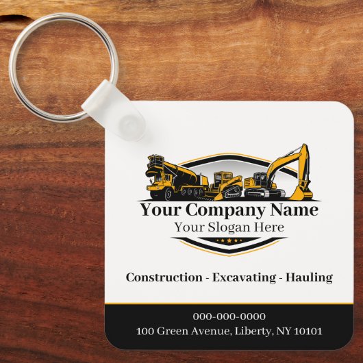 Professioneel Zwaar Materiaalbouwbedrijf Sleutelhanger (Voorkant)