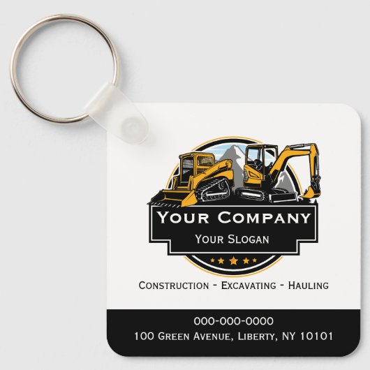 Professioneel Zwaar Materiaalbouwbedrijf Sleutelhanger (Voorkant)