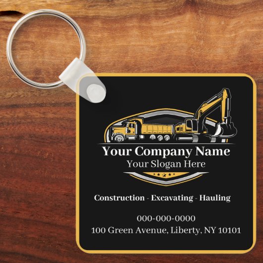 Professioneel Zwaar Materiaalbouwbedrijf Sleutelhanger (Voorkant)