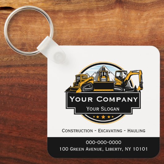 Professioneel Zwaar Materiaalbouwbedrijf Sleutelhanger (Voorkant)