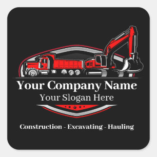 Professioneel Zwaar Materiaalbouwbedrijf Vierkante Sticker