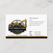 Professioneel Zwaar Materiaalbouwbedrijf Visitekaartje (Voorkant)