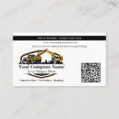 Professioneel Zwaar Materiaalbouwbedrijf Visitekaartje (Achterkant)