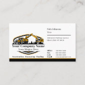 Professioneel Zwaar Materiaalbouwbedrijf Visitekaartje (Voorkant)