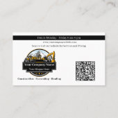 Professioneel Zwaar Materiaalbouwbedrijf Visitekaartje (Achterkant)