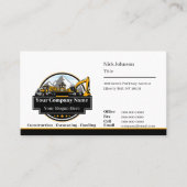 Professioneel Zwaar Materiaalbouwbedrijf Visitekaartje (Voorkant)