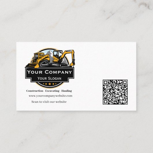 Professioneel Zwaar Materiaalbouwbedrijf Visitekaartje (Achterkant)
