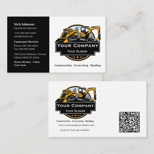 Professioneel Zwaar Materiaalbouwbedrijf Visitekaartje (Voorkant / Achterkant)