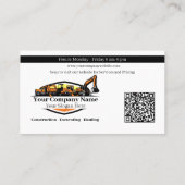 Professioneel Zwaar Materiaalbouwbedrijf Visitekaartje (Achterkant)