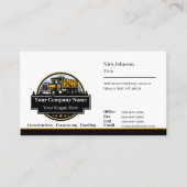 Professioneel Zwaar Materiaalbouwbedrijf Visitekaartje (Voorkant)