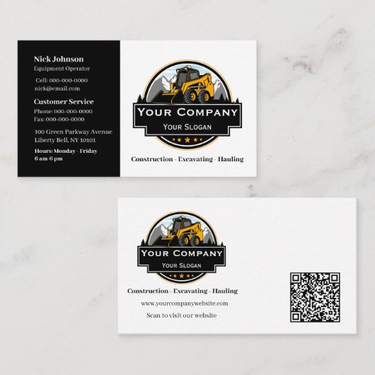 Professioneel Zwaar Materiaalbouwbedrijf Visitekaartje (Voorkant / Achterkant)