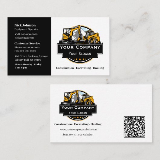 Professioneel Zwaar Materiaalbouwbedrijf Visitekaartje (Voorkant / Achterkant)