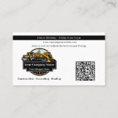 Professioneel Zwaar Materiaalbouwbedrijf Visitekaartje (Achterkant)