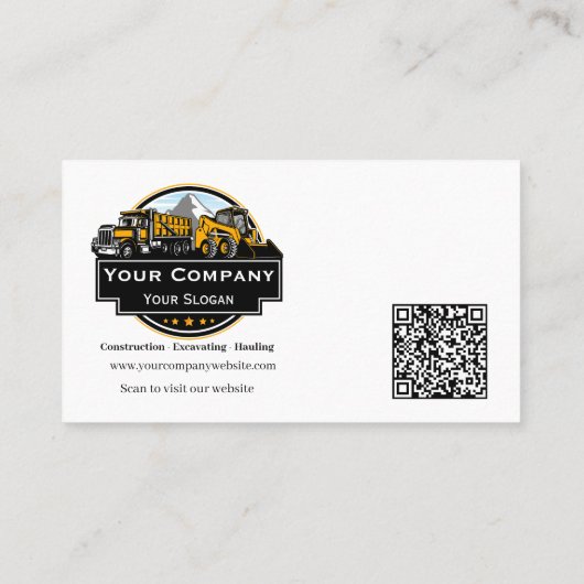 Professioneel Zwaar Materiaalbouwbedrijf Visitekaartje (Achterkant)